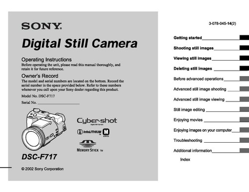 Sony cyber shot dsc - sony, dsc-f717